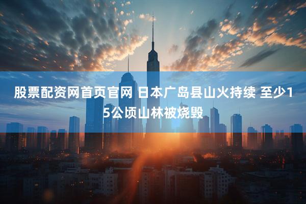 股票配资网首页官网 日本广岛县山火持续 至少15公顷山林被烧毁