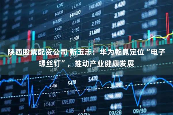 陕西股票配资公司 靳玉志：华为乾崑定位“电子螺丝钉”，推动产业健康发展
